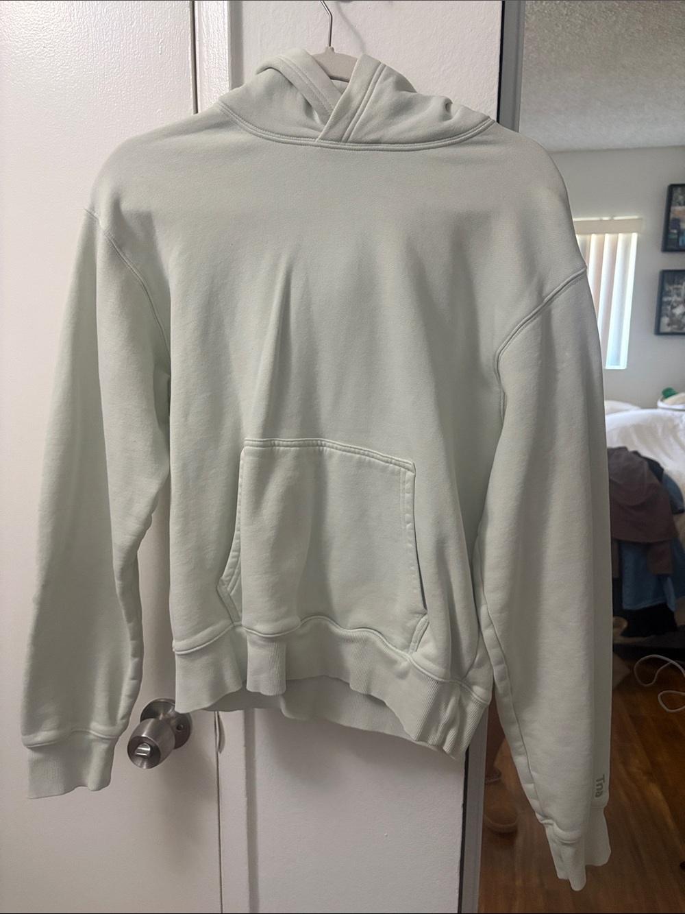TNA Light Sage Pullover Hoodie - Soft Minimal Hoodie